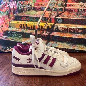 adidas originals Forum 84 Low Power Berry Sneaker Unisex WHITE/PURPLE  SZ 6 NEW